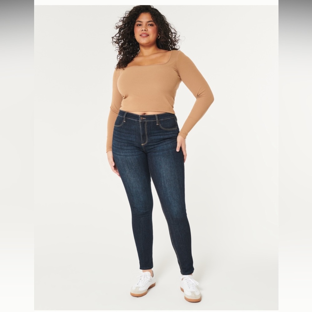 Hollister Dark Wash Curvy High Rise Jean Leggings Women’s Size 5S